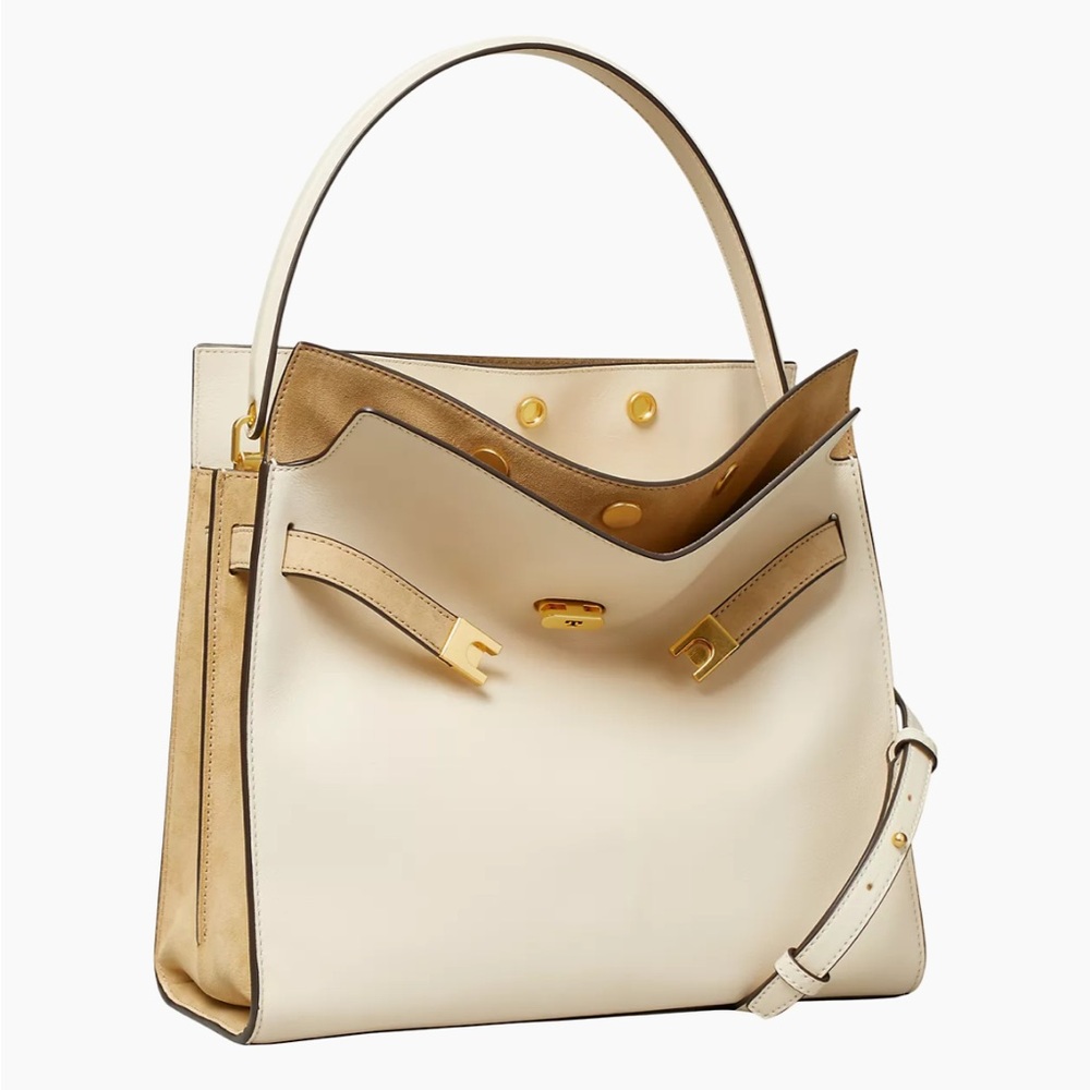 Like new Tory Burch Lee Radziwill Leather & Suede Double Bag $1,198